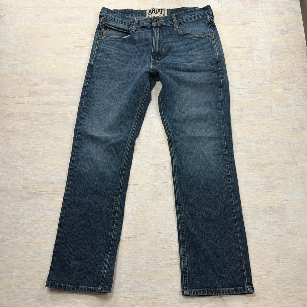 Ariat Jeans M5 Slim Straight 36x32 Durham Medium Wash Denim Blue Mens